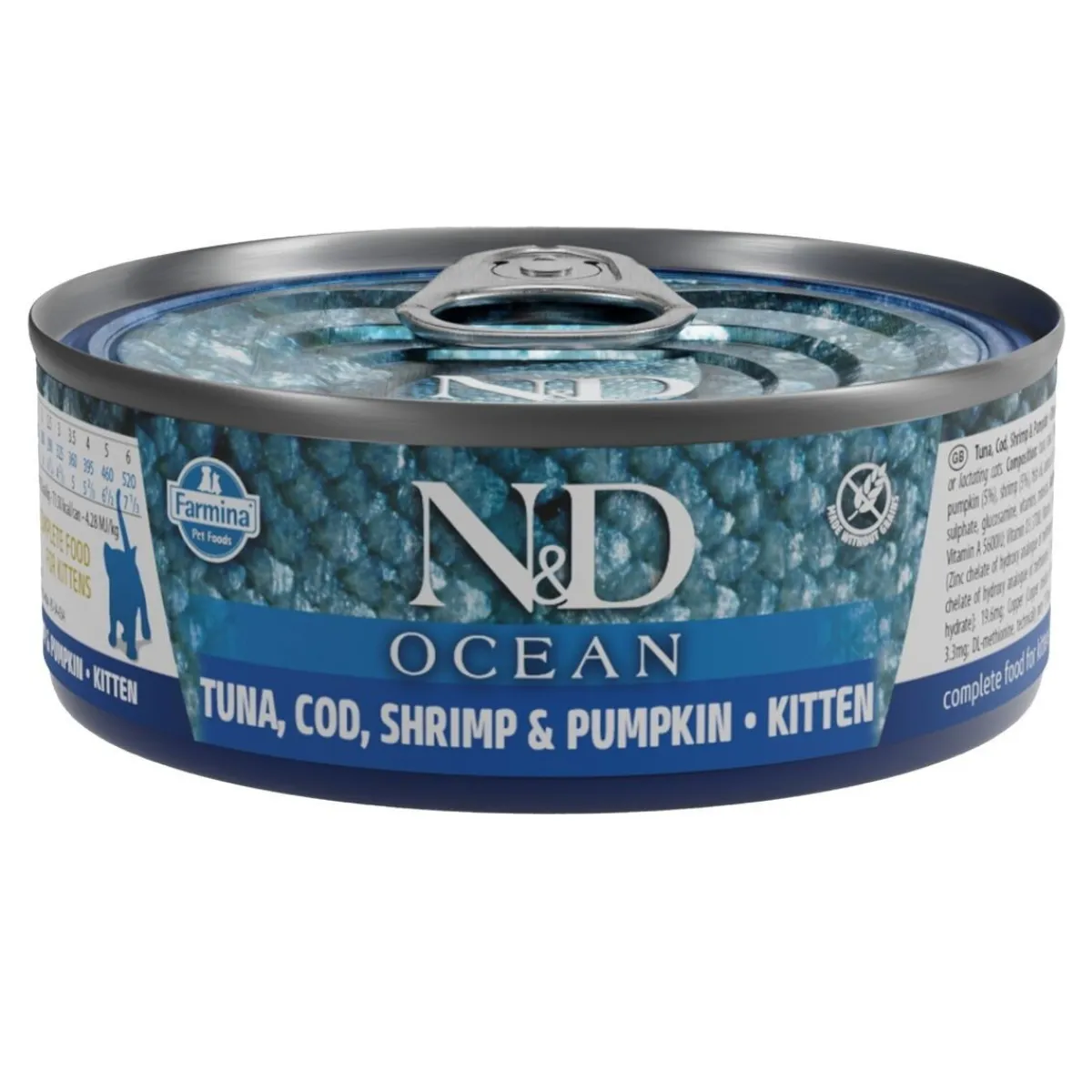 Farmina Kissan Märkäruoka|Kissanpennun Ruoka*N&D Cat Ocean Tuna & Pumpkin Kitten 6 x 70 g