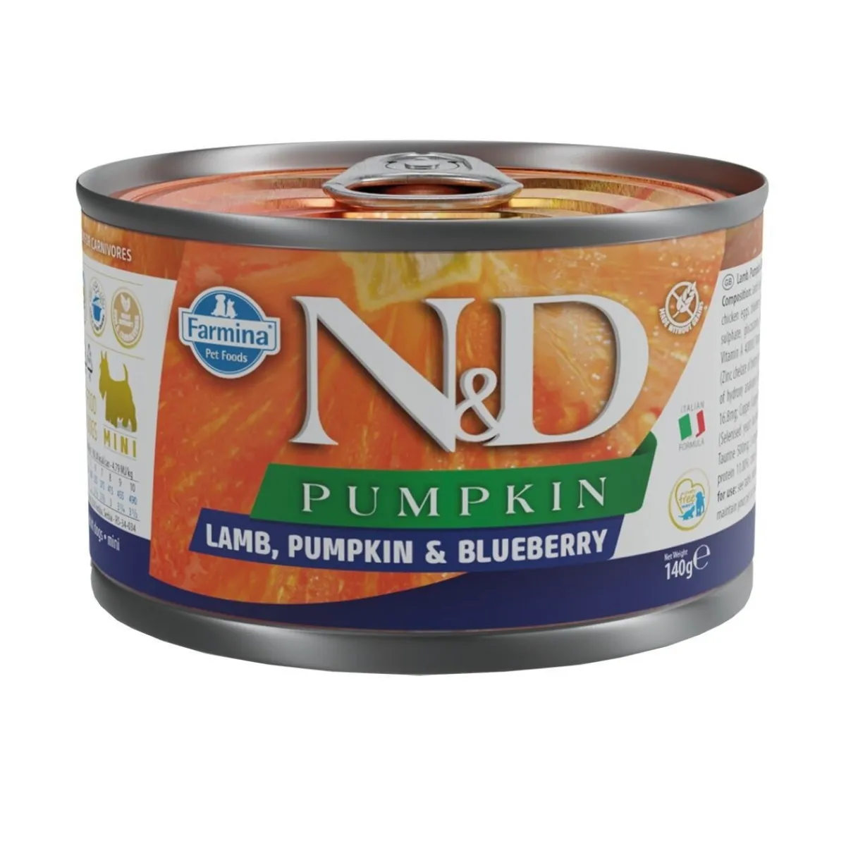 Farmina Koiran Märkäruoka Ja Makkarat*N&D Dog Lamb & Pumpkin Mini 140 g