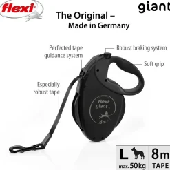 Flexi Koiran Hihnat Ja Flexit*Giant L Black Edition 8m