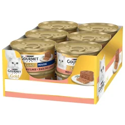 Gourmet Kissan Märkäruoka|Tarjoukset Kissoille*Gold Lohi Mousse 12x 85g