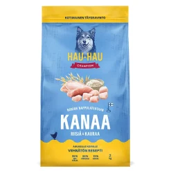 Hau Hau Champion Koiran Kuivaruoka|Koiran Kuivaruoka*Hau-Hau Champion Kanaa, riisiä ja kauraa