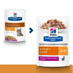 Hill's Prescription Diet Kissan Erikoisruoka|Kissan Munuaisten Vajaatoiminta*Hills Diet Cat k/d Beef Pouch 12x85g