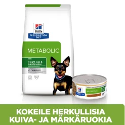 Hill's Prescription Diet Koiran Eläinlääkäriruoka|Koiran Ylipaino*Canine Metabolic Chicken & Vegetables 156 g