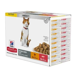 Hill's Kissan Märkäruoka|Kissan Erikoisruoat*Science Plan Cat Adult Sterilised Salmon & Chicken 12x85 g