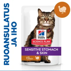 Hill's Kissan Märkäruoka|Kissan Erikoisruoat*Science Plan Cat Adult Sensitive Stomach & Skin Turkey 12x85g