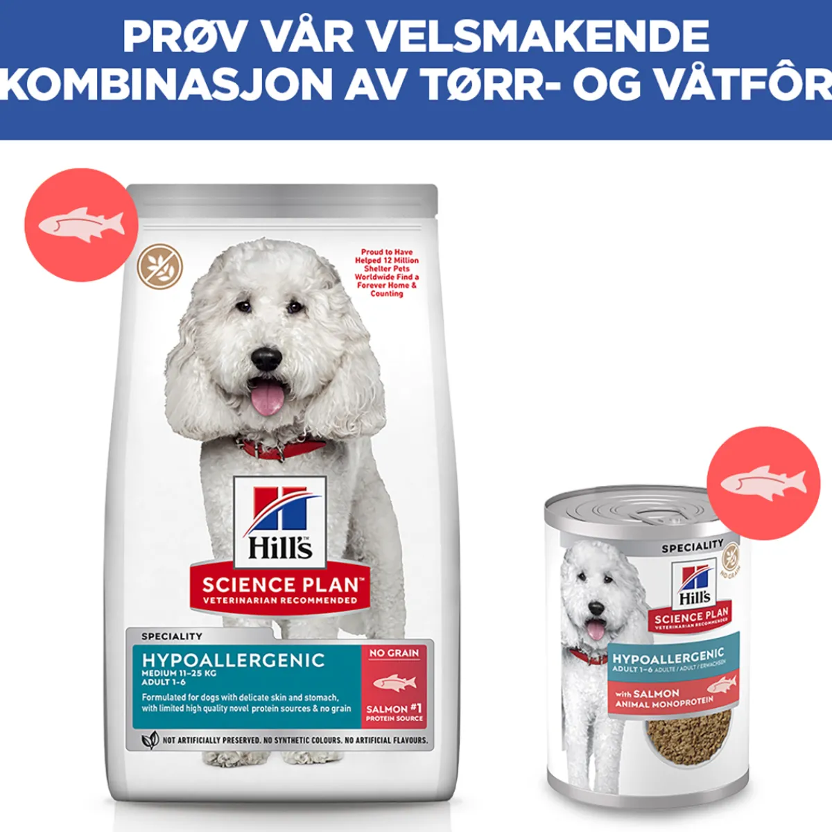 Hill's Koiranruoat Erityistapeisiin|Koiran Märkäruoka Ja Makkarat*Science Plan Dog Hypoallergenic Salmon 363 g