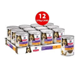 Hill's Koiranruoat Erityistapeisiin|Koiran Märkäruoka Ja Makkarat*Science Plan Dog Sensitive Stomach & Skin Chicken & Vegetables 370g