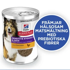 Hill's Koiranruoat Erityistapeisiin|Koiran Märkäruoka Ja Makkarat*Science Plan Dog Sensitive Stomach & Skin Chicken & Vegetables 370g