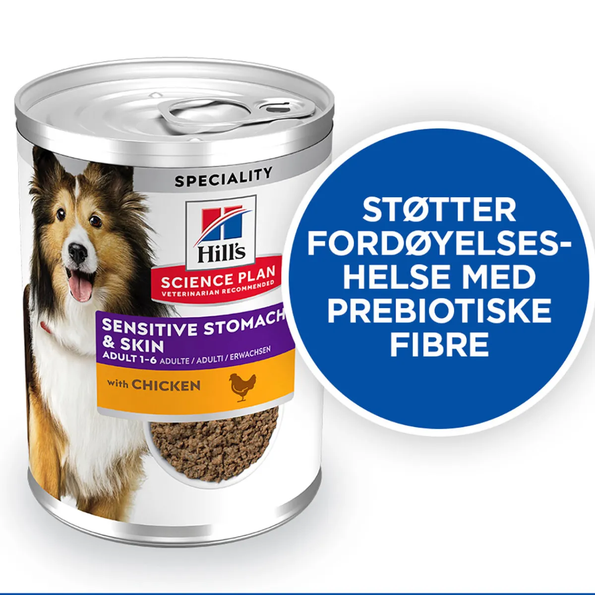 Hill's Koiranruoat Erityistapeisiin|Koiran Märkäruoka Ja Makkarat*Science Plan Dog Sensitive Stomach & Skin Chicken & Vegetables 370g