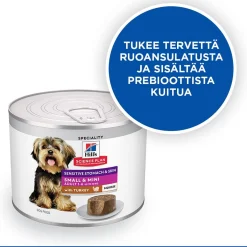Hill's Koiranruoat Erityistapeisiin|Koiran Märkäruoka Ja Makkarat*Science Plan Dog Sensitive Stomach & Skin Mousse Small & Mini Turkey 200g