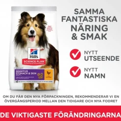 Hill's Koiranruoat Erityistapeisiin|Koiran Kuivaruoka* Science Plan Sensitive Stomach & Skin Medium Chicken 2 x 14kg