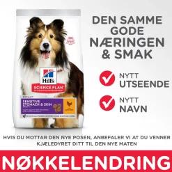 Hill's Koiranruoat Erityistapeisiin|Koiran Kuivaruoka* Science Plan Sensitive Stomach & Skin Medium Chicken 2 x 14kg