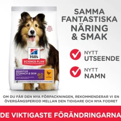 Hill's Koiranruoat Erityistapeisiin|Koiran Kuivaruoka* Science Plan Sensitive Stomach & Skin Medium Chicken 2 x 14kg