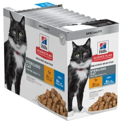 Hill's Seniorikissan Ruoka|Kissan Märkäruoka*Science Plan Sterilised Mature Adult 7+ Chicken & Ocean Fish 12x85g