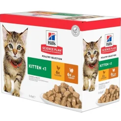 Hill's Kissan Märkäruoka|Kissanpennun Ruoka*SP Feline Kitten Poultry Multipack 12x 85 g