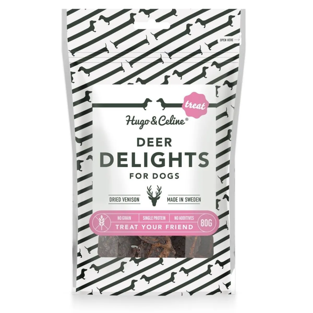 Hugo&Celine Täyslihaherkut|Pikkuherkut Ja Treeninamit*Deer Delights peuraherkku 80g