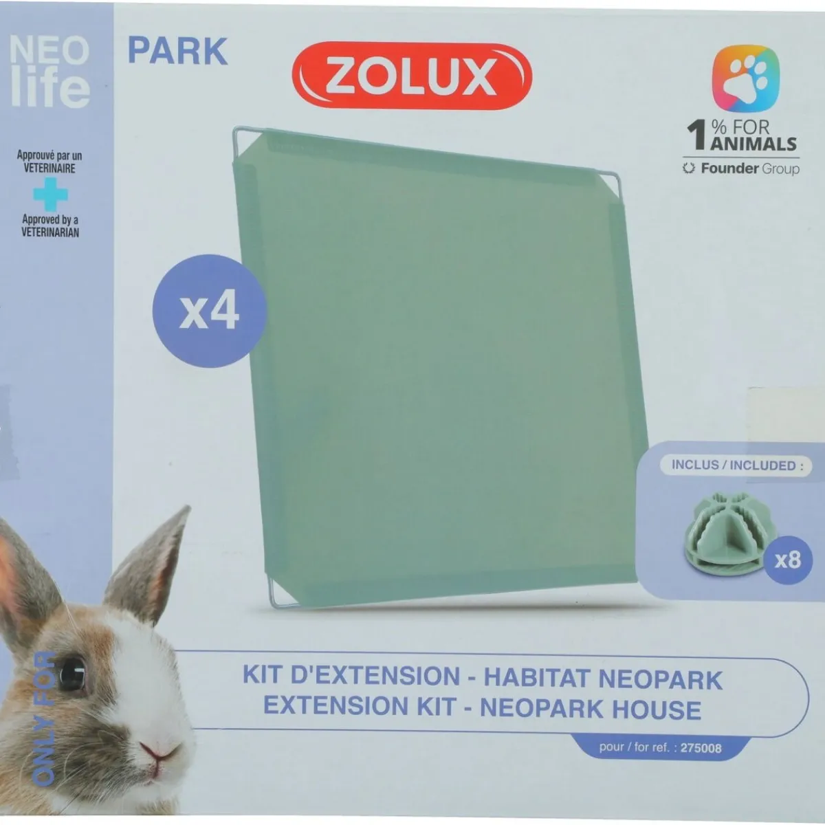 Zolux Pieneläinten Häkit|Chinchillan Häkit*Kanin taikakuution lisäosat Nlife Habitat, muovia, 4 kpl