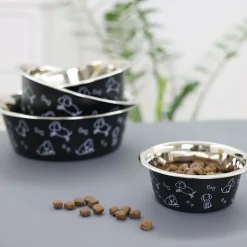 Kerbl Koiranpennun Ruokailu|Koiran Ruoka- Ja Juomakupit*teräskulho koirakuviolla