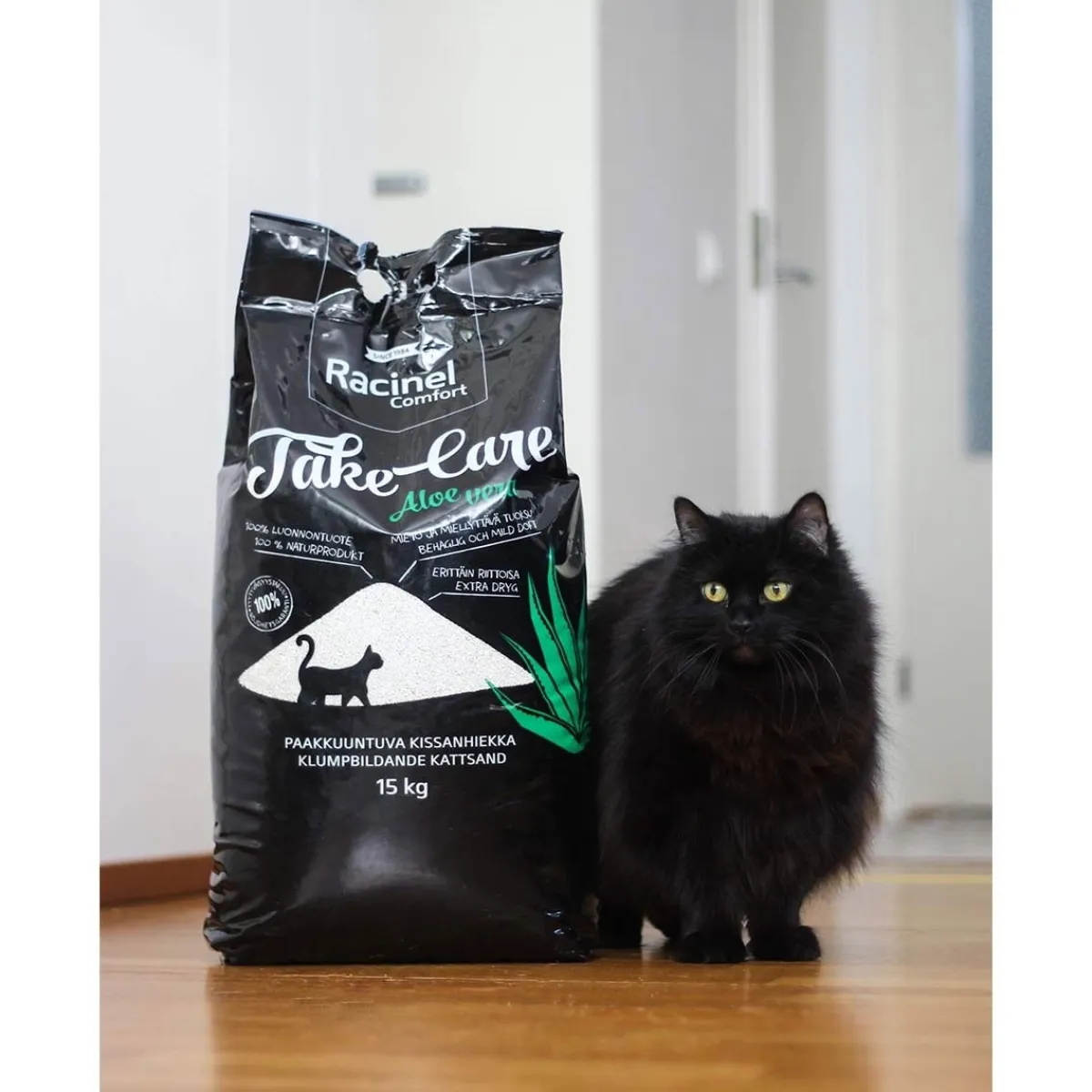 Racinel Paakkuuntuva Kissanhiekka|Hajustettu Kissanhiekka*Kissanhiekka Take Care Aloe Vera, 15kg