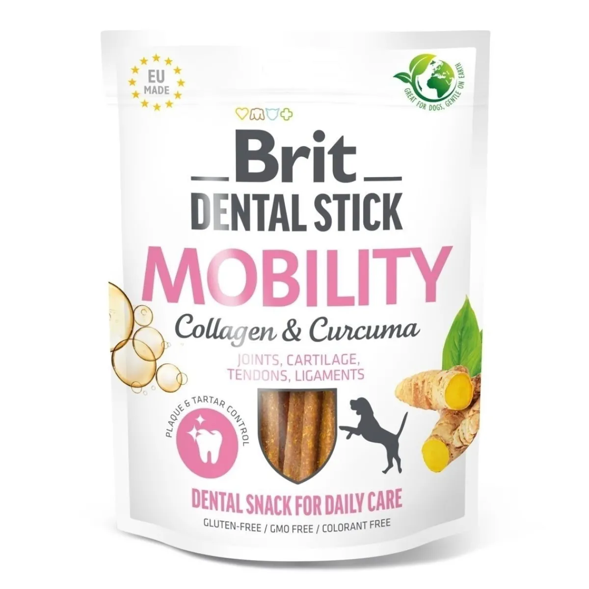 Brit Care Tarjoukset Koirille|Hammasherkut*Koiran purutikut Mobility Curcuma & Collagen 7 kpl