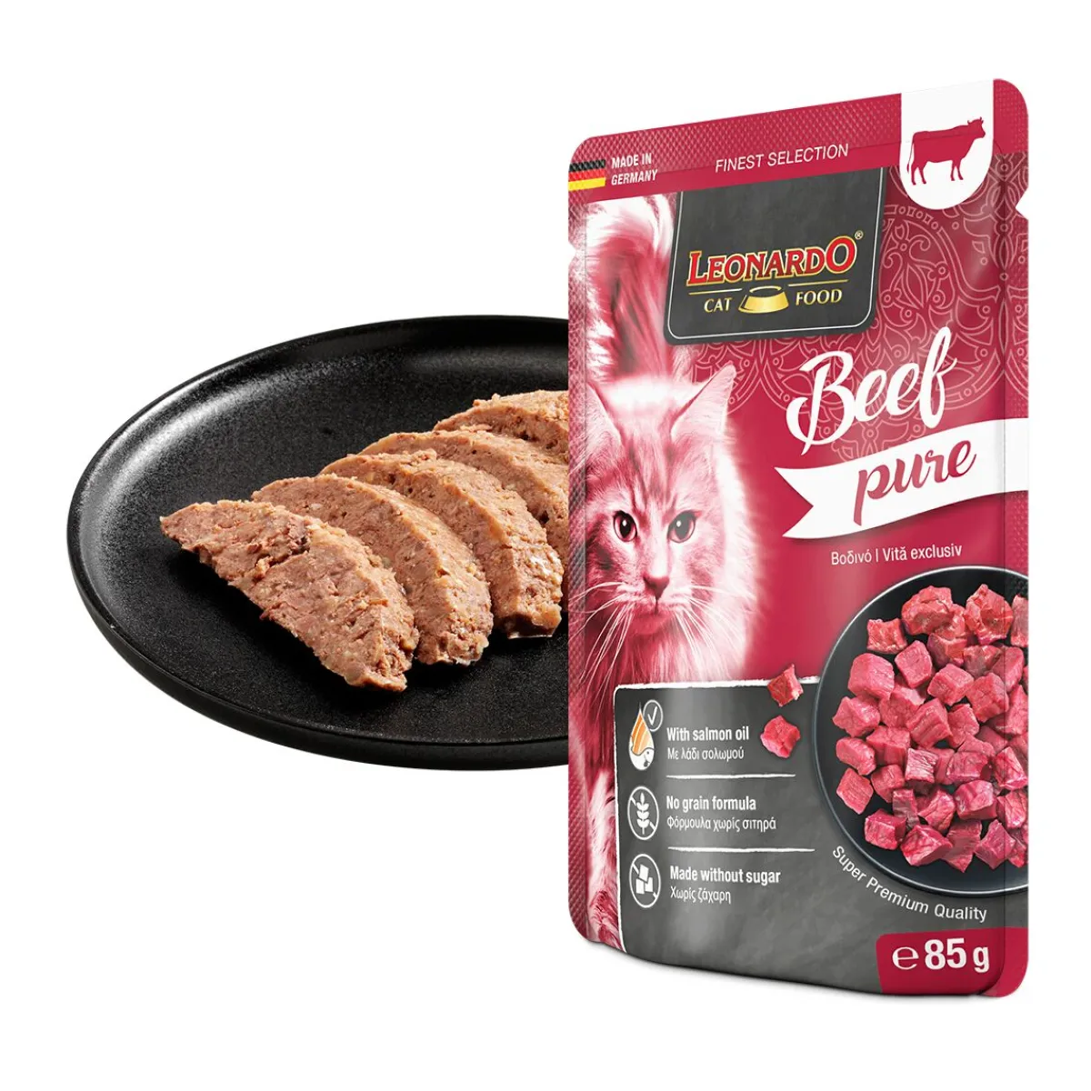 Leonardo Kissan Märkäruoka|Tarjoukset Kissoille*Pure Beef 85 g