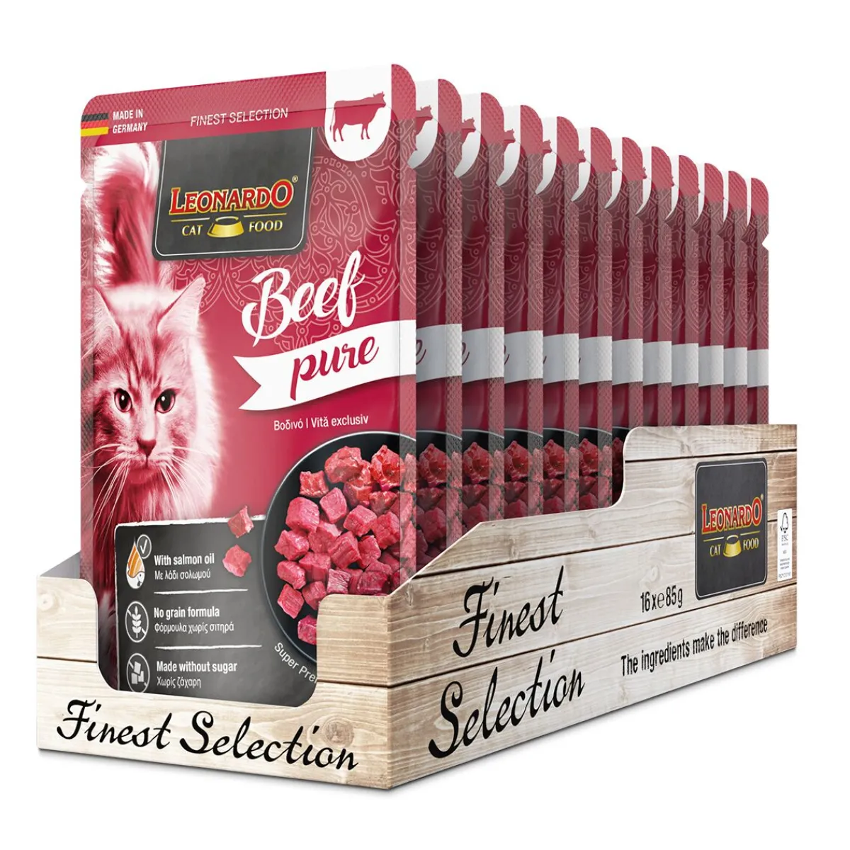 Leonardo Kissan Märkäruoka|Tarjoukset Kissoille*Pure Beef 85 g