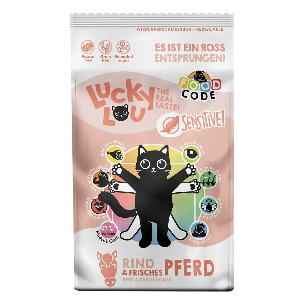 Lucky Lou Kissan Kuivaruoka*Sensitive Nauta & Hevonen 1,7 kg