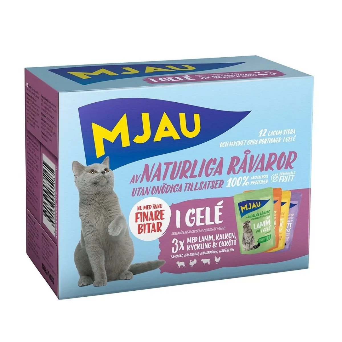 Mjau Kissan Märkäruoka*Multipack lihaa hyytelössä 12 x 85 g