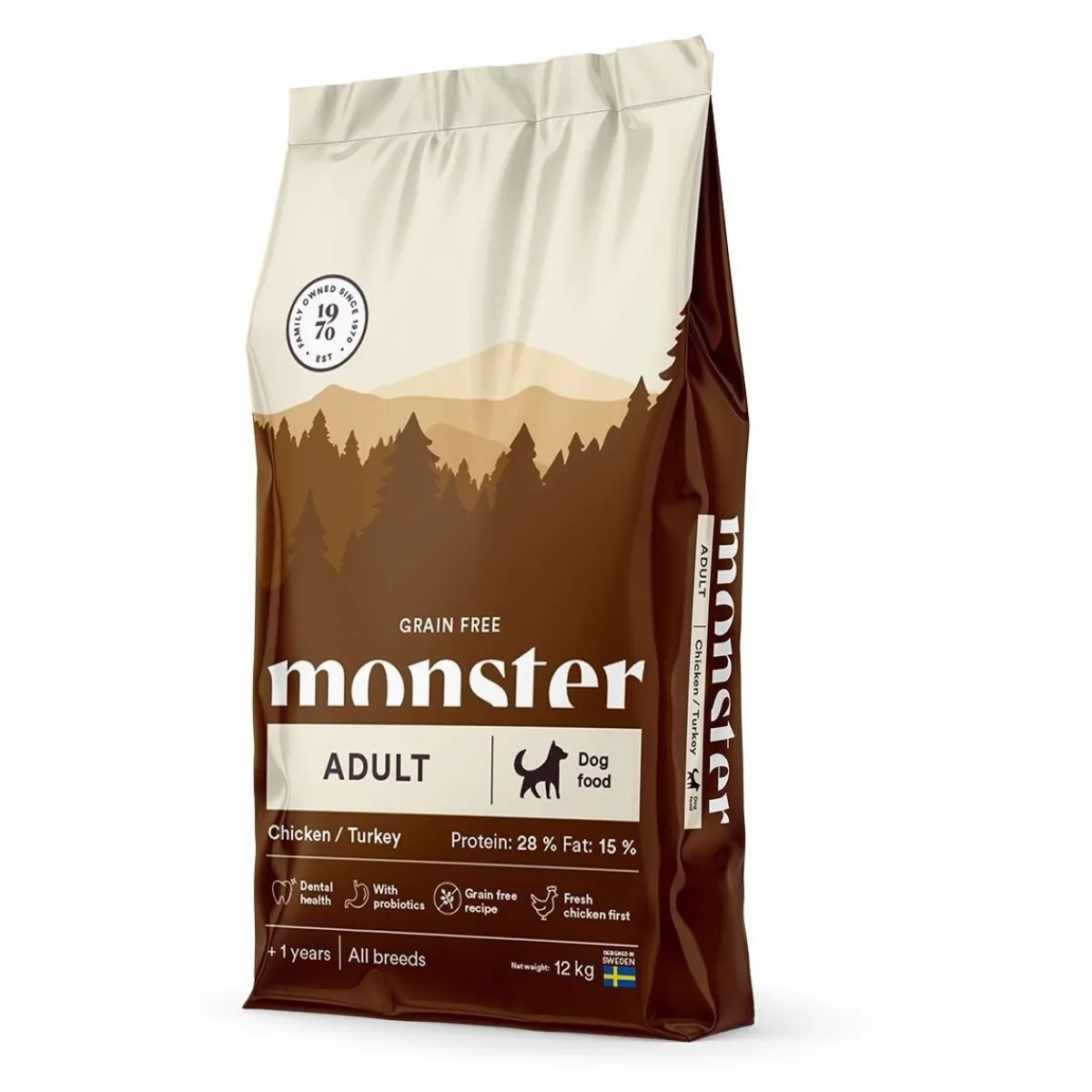 Monster Pet Food Koiran Kuivaruoka|Viljaton Koiranruoka*Monster Adult Grain Free Kana&Kalkkuna