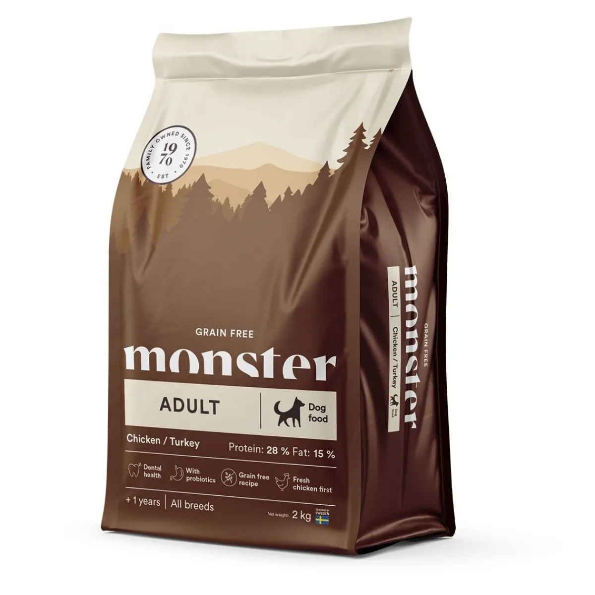 Monster Pet Food Koiran Kuivaruoka|Viljaton Koiranruoka*Monster Adult Grain Free Kana&Kalkkuna