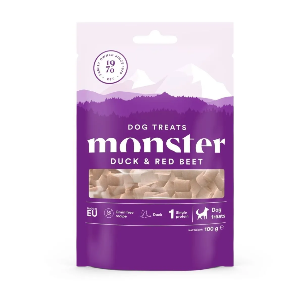 Monster Pet Food Pikkuherkut Ja Treeninamit|Pehmeät Koiran Herkut*Monster ankkaherkku 100 g