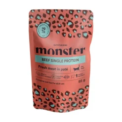 Monster Pet Food Kissan Märkäruoka|Viljaton Kissanruoka*Monster Cat Adult nauta 85 g