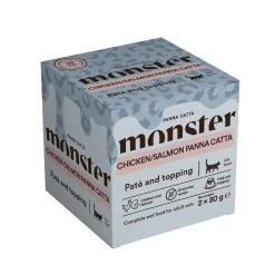 Monster Pet Food Kissan Märkäruoka|Viljaton Kissanruoka*Monster Cat Adult Panna Catta Chicken & Salmon 2 x 80 g