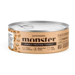 Monster Pet Food Koiranruoat Erityistapeisiin|Kissan Märkäruoka*Monster Cat Adult Single Protein Kalkkuna 100g
