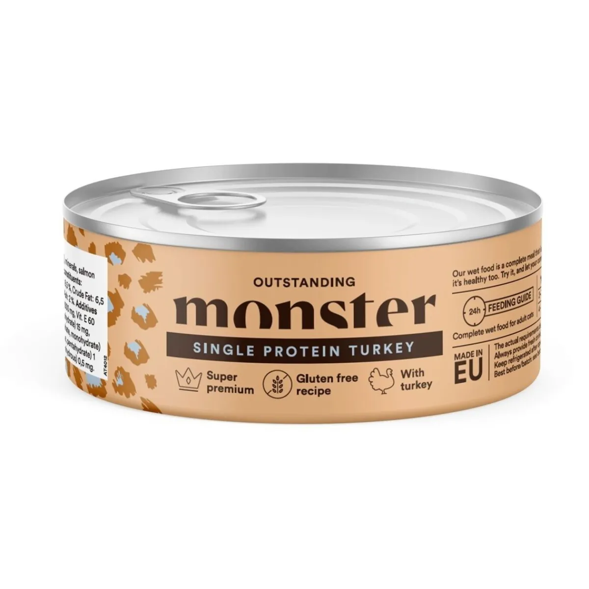 Monster Pet Food Koiranruoat Erityistapeisiin|Kissan Märkäruoka*Monster Cat Adult Single Protein Kalkkuna 100g
