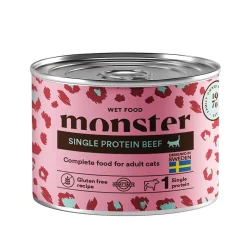 Monster Pet Food Koiranruoat Erityistapeisiin|Kissan Märkäruoka*Monster Cat Adult Single Protein Beef 200 g