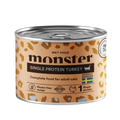 Monster Pet Food Koiranruoat Erityistapeisiin|Kissan Märkäruoka*Monster Cat Adult Single Protein Turkey 200 g