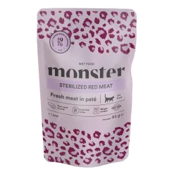 Monster Pet Food Kissan Erikoisruoat|Kissan Märkäruoka*Monster Cat Adult Sterilized Red Meat Patee 85 g
