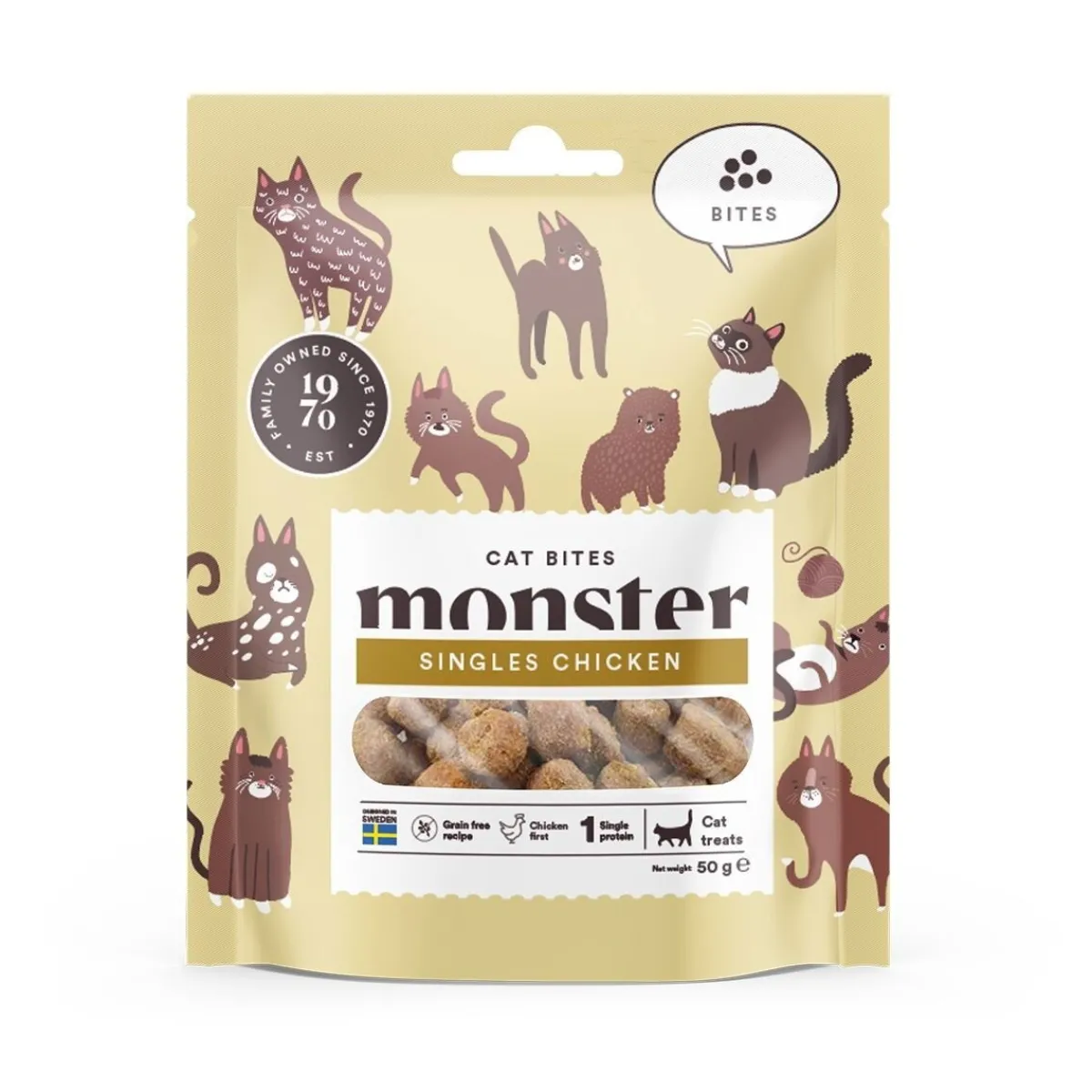 Monster Pet Food Funktionaaliset Kissanherkut*Monster Cat Bites kana 50g