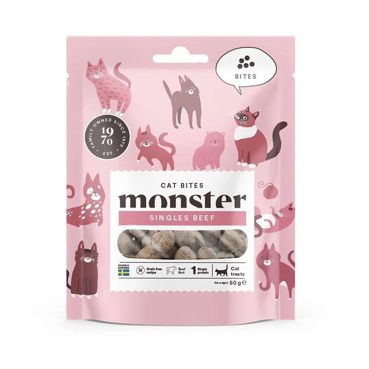 Monster Pet Food Funktionaaliset Kissanherkut*Monster Cat Bites nauta 50g