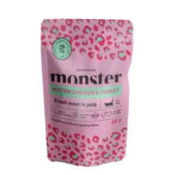 Monster Pet Food Kissan Märkäruoka|Kissanpennun Ruoka*Monster Cat Kitten kana & kalkkuna 85 g