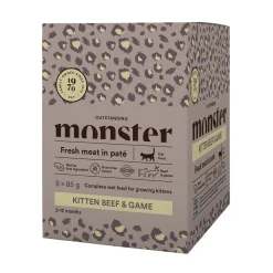 Monster Pet Food Kissan Märkäruoka|Kissanpennun Ruoka*Monster Cat Kitten nauta-riista 85 g