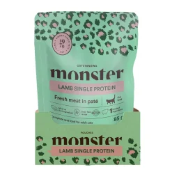 Monster Pet Food Kissan Märkäruoka|Uutuudet Kissoille*Monster Cat Pouch Adult Lamb 16 x 85 g