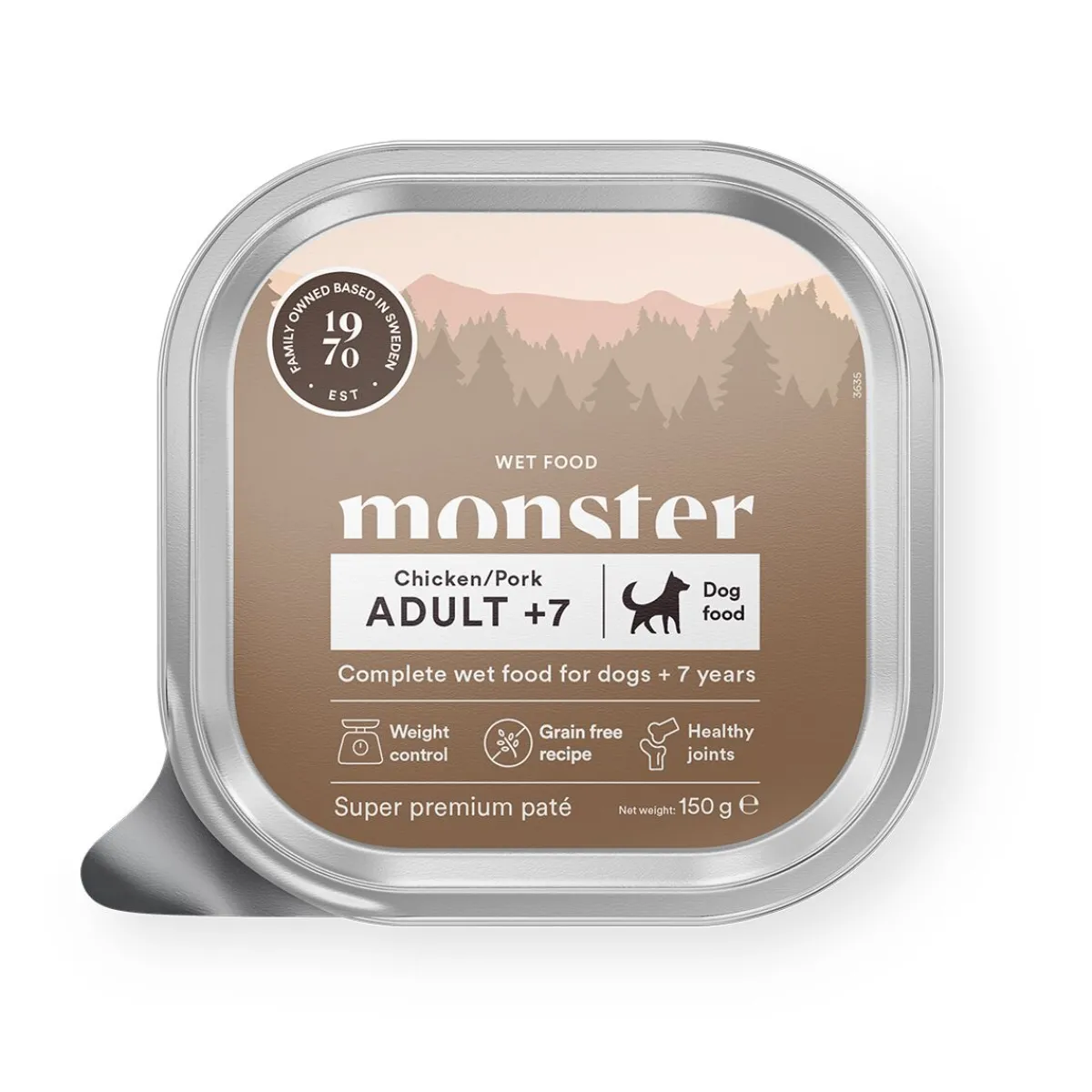 Monster Pet Food Viljaton Koiranruoka|Senioriruoka Koiralle*Monster Dog Adult +7 Chicken/Pork Patee 150 g