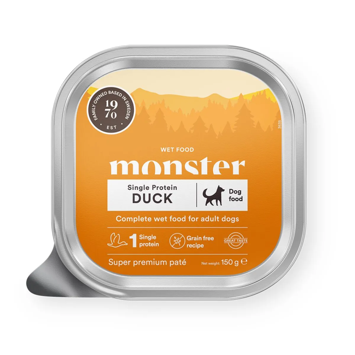 Monster Pet Food Koiranruoat Erityistapeisiin|Viljaton Koiranruoka*Monster Dog Adult Duck Patee 150 g