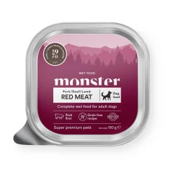 Monster Pet Food Viljaton Koiranruoka|Koiran Märkäruoka Ja Makkarat*Monster Dog Adult Red Meat Patee 150 g