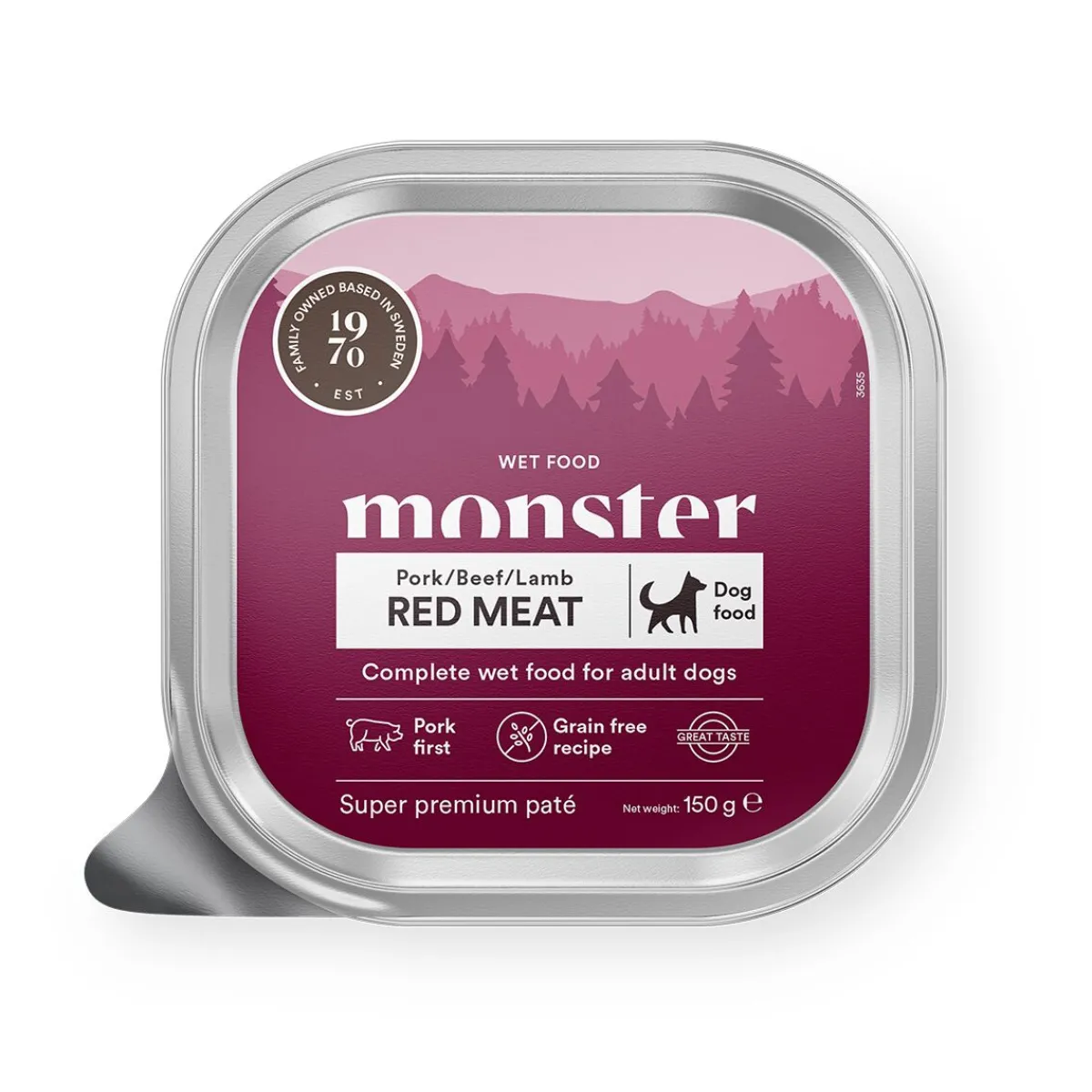 Monster Pet Food Viljaton Koiranruoka|Koiran Märkäruoka Ja Makkarat*Monster Dog Adult Red Meat Patee 150 g