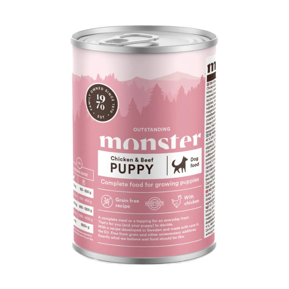 Monster Pet Food Penturuoka|Penturuoka*Monster Dog Puppy Kana ja Naudanliha 400g