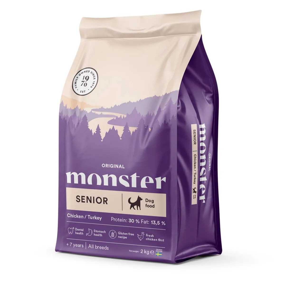 Monster Pet Food Koiran Kuivaruoka|Senioriruoka*Monster Dog Senior Kana & Kalkkuna