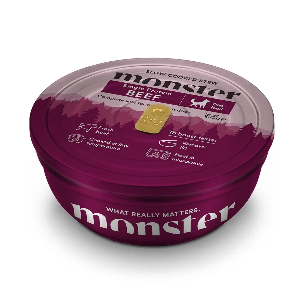 Monster Pet Food Ruokinnan Monipuolistaminen|Koiran Märkäruoka Ja Makkarat*Monster Dog Slow Cooked Beef Stew Bowl 280 g